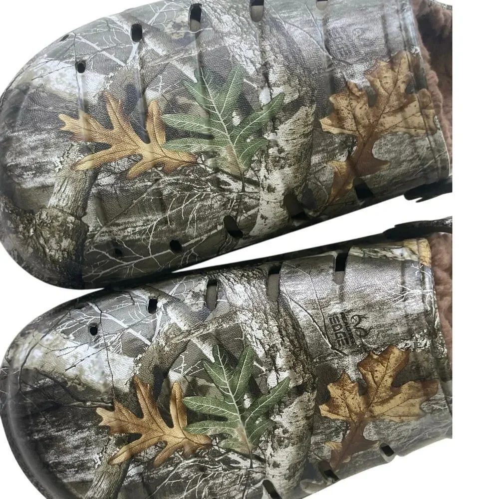REAL TREE CLOGS SHERPA LINE‎ SHOES CAMOUFLAGE SZ 8 RUGGED SHARK HUNTING ARMY OAK